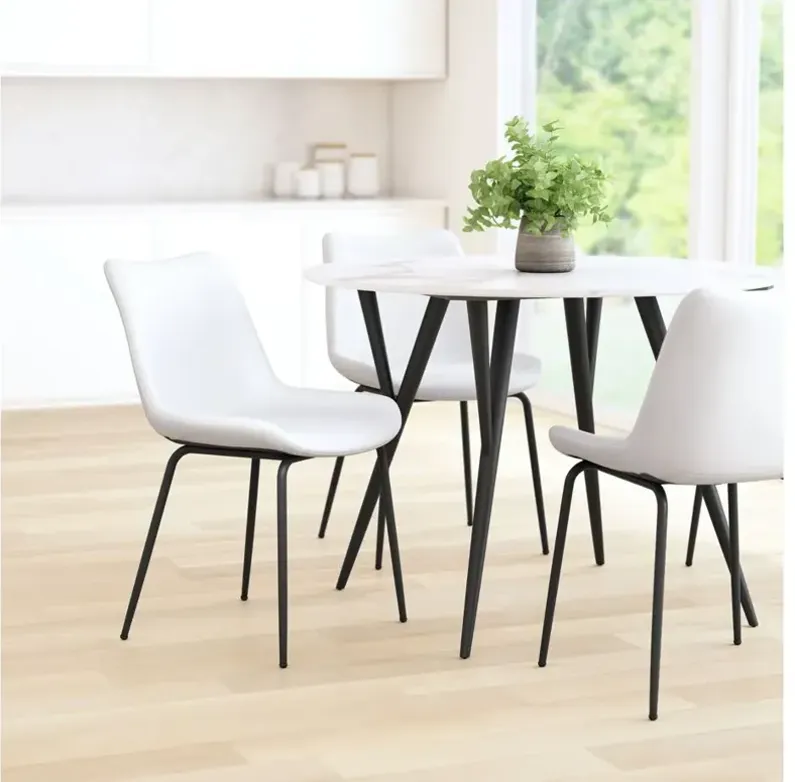 Byron Dining Chair: Set of 2 in White, Black by Zuo Modern