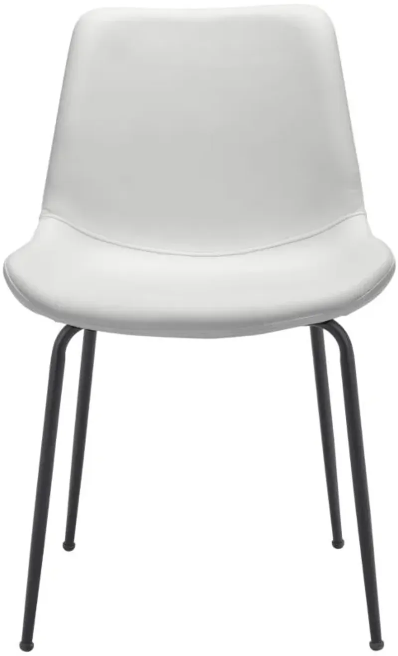 Byron Dining Chair: Set of 2 in White, Black by Zuo Modern
