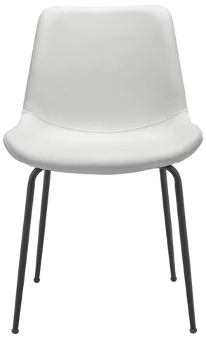 Byron Dining Chair: Set of 2 in White, Black by Zuo Modern