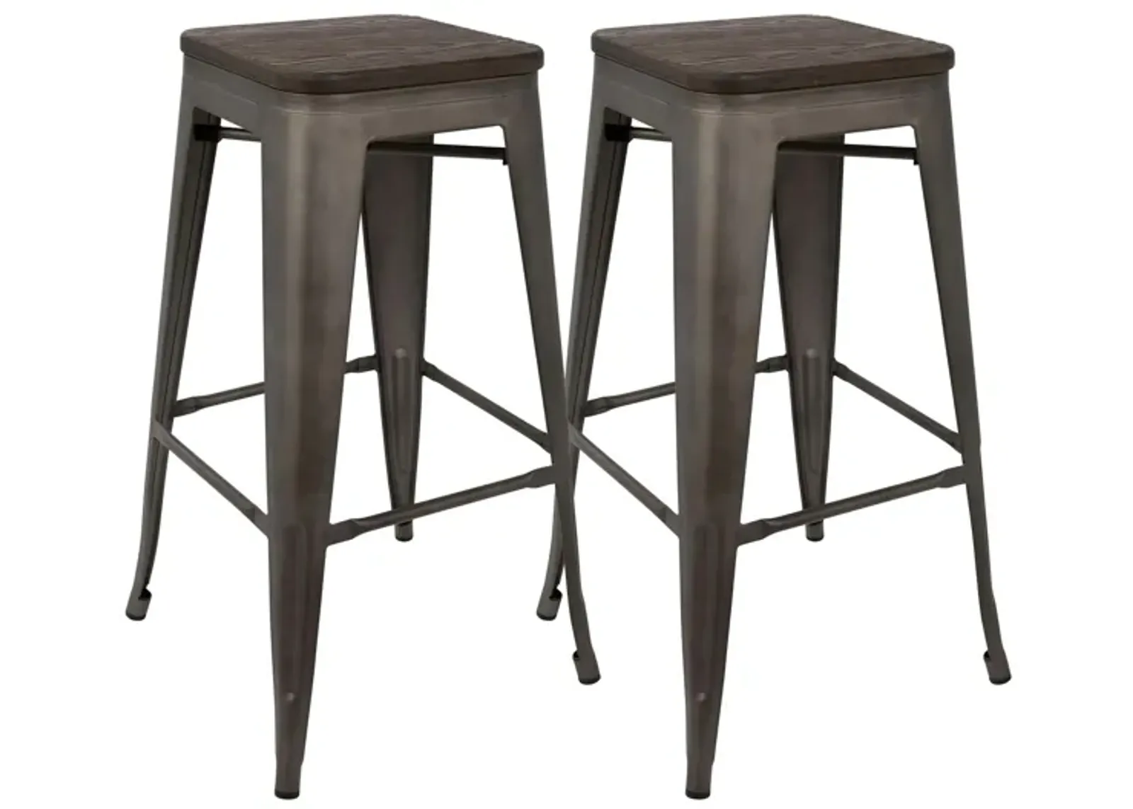 Oregon Barstool: Set of 2 in Antiqued / Dark Espresso by Lumisource