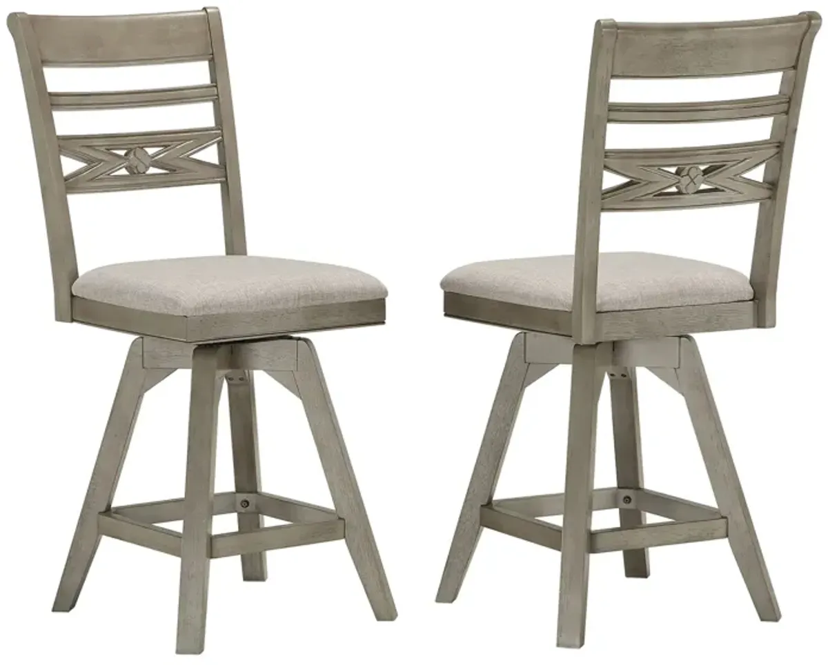 Pine Crest Bar Stool - Set of 2 in Burnished Gray by ECI