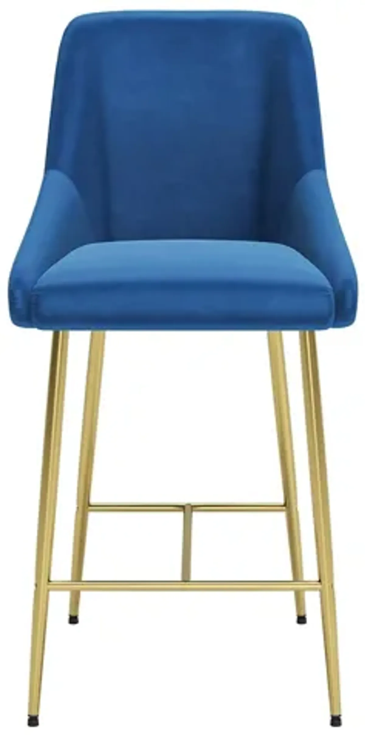 Madelaine Counter-Height Stool in Navy, Gold by Zuo Modern