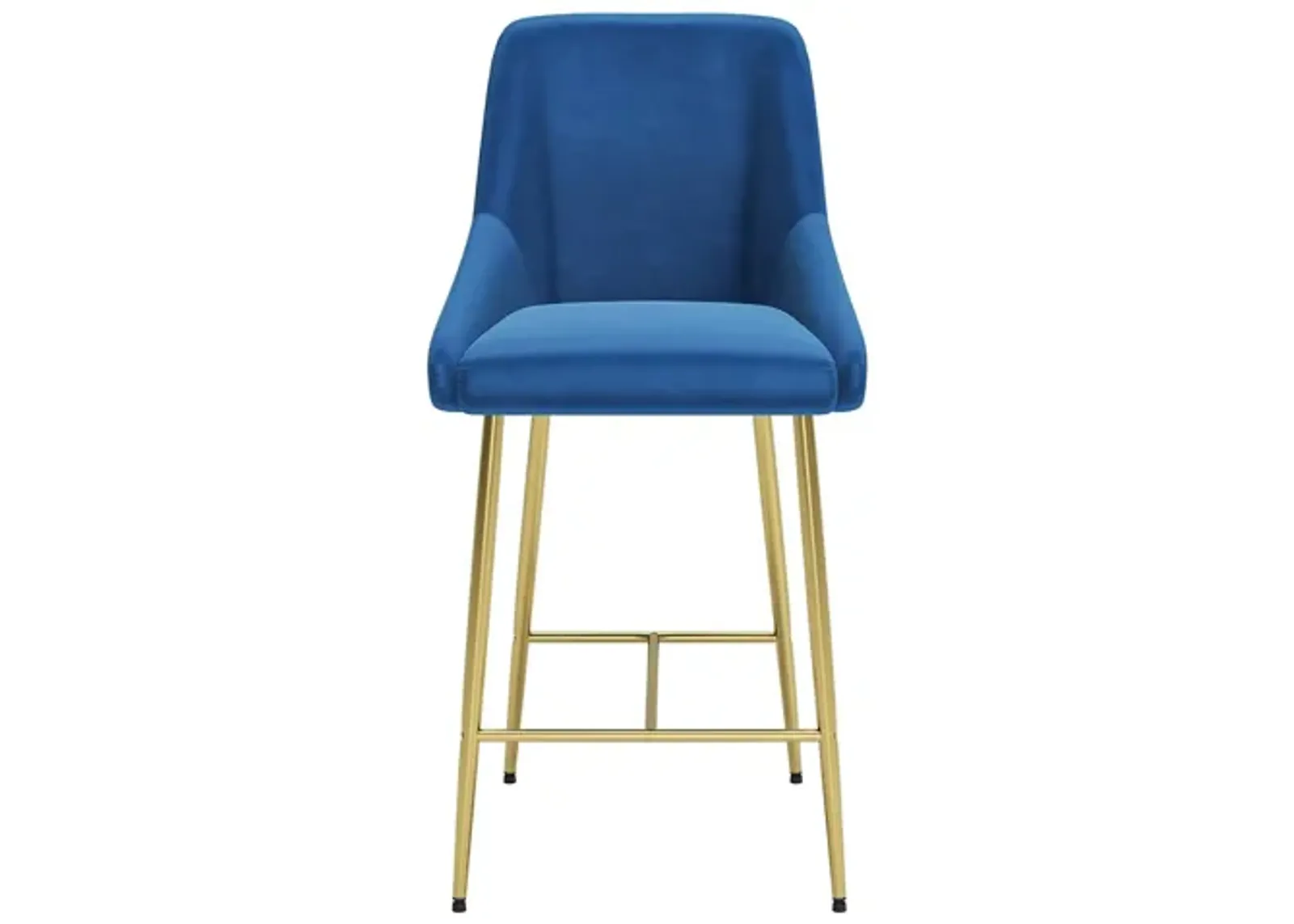 Madelaine Counter-Height Stool in Navy, Gold by Zuo Modern