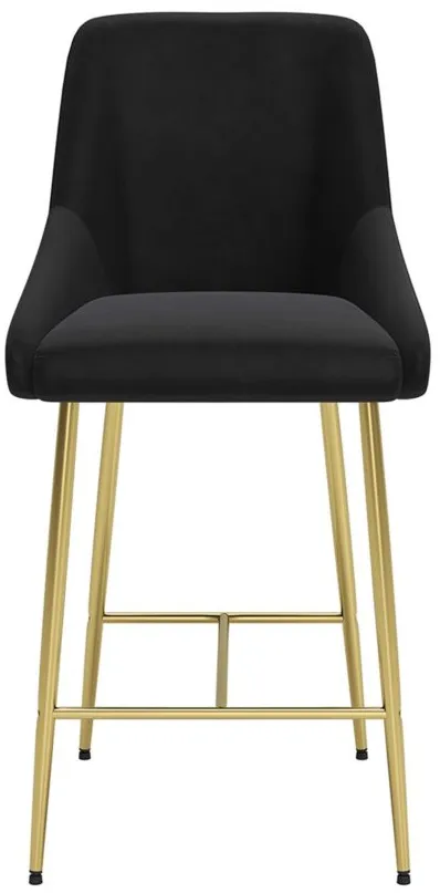 Madelaine Counter-Height Stool in Black, Gold by Zuo Modern