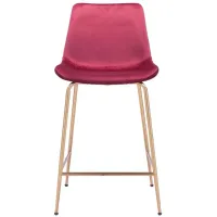 Tony Counter-Height Stool in Red, Gold by Zuo Modern