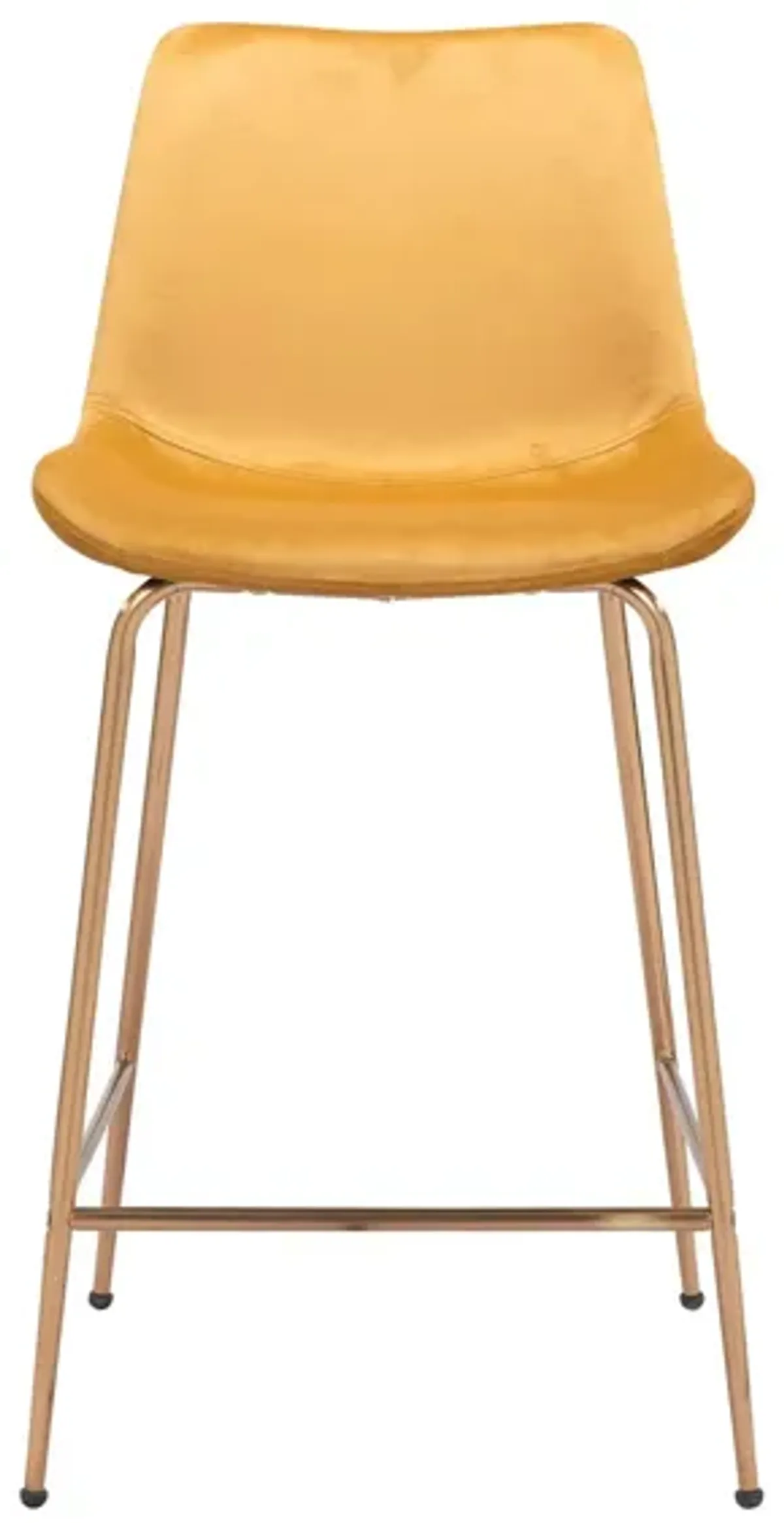 Tony Counter-Height Stool in Yellow, Gold by Zuo Modern