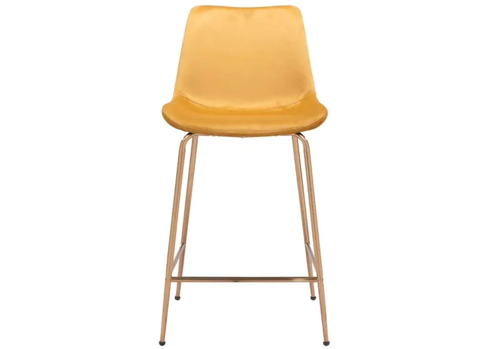 Tony Counter-Height Stool in Yellow, Gold by Zuo Modern