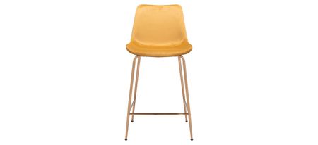 Tony Counter-Height Stool in Yellow, Gold by Zuo Modern