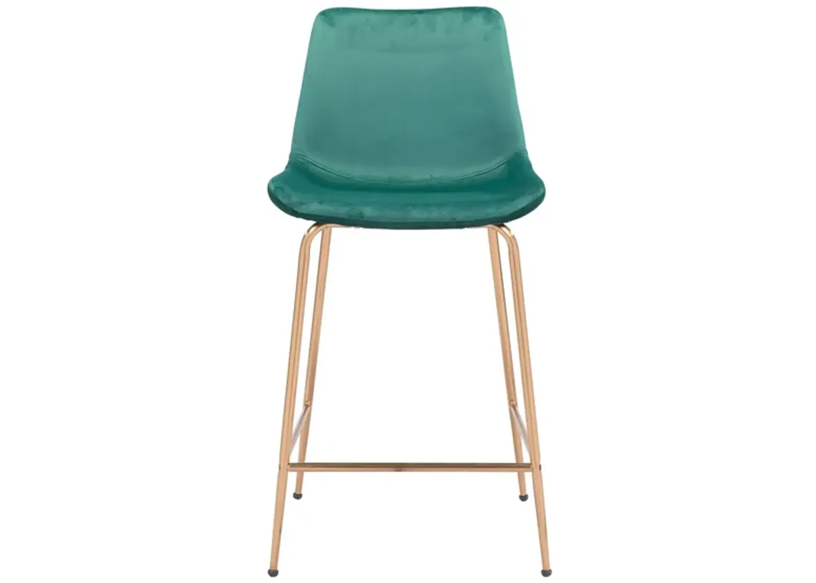 Tony Counter-Height Stool in Green, Gold by Zuo Modern