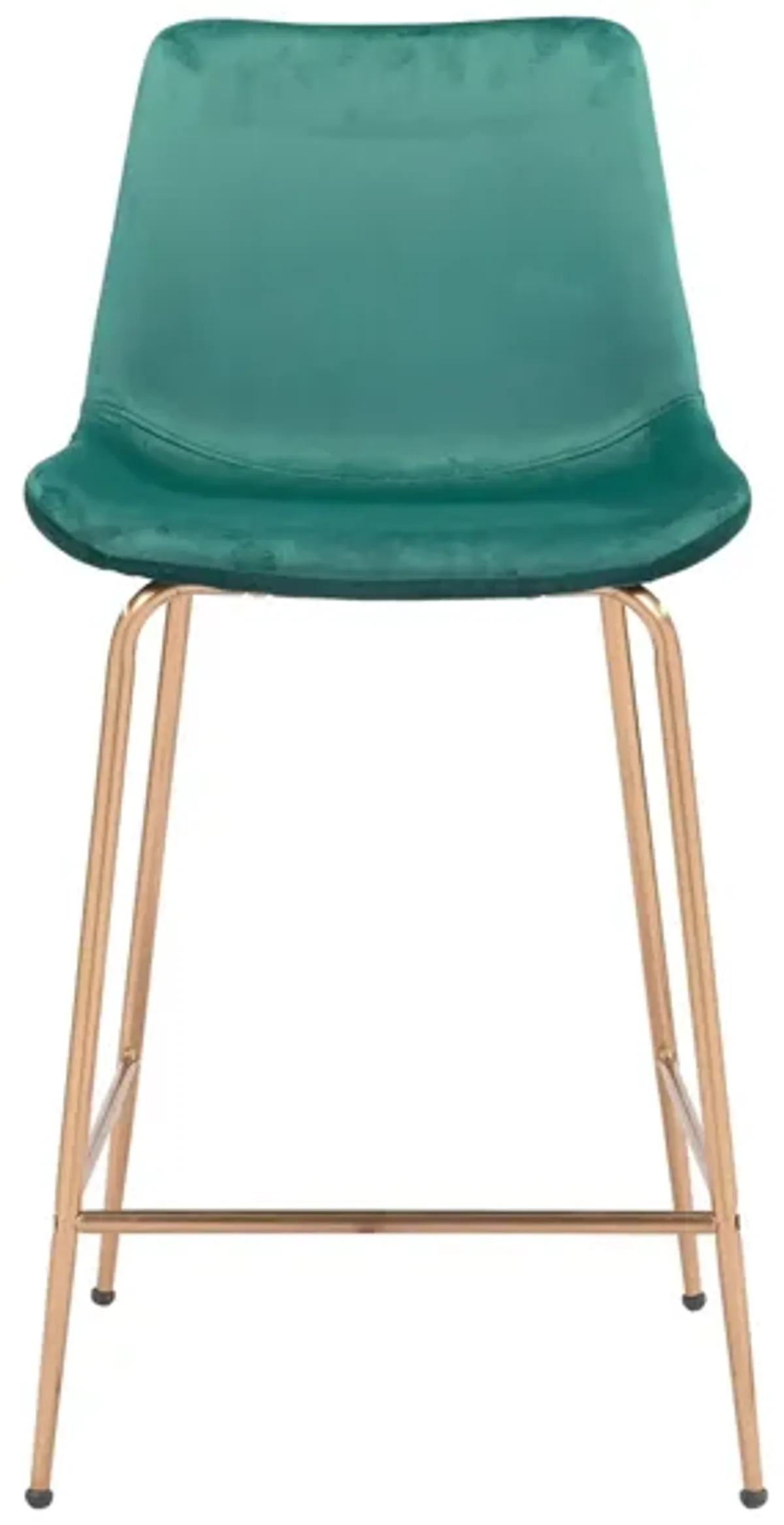 Tony Counter-Height Stool in Green, Gold by Zuo Modern