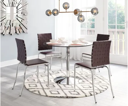 Criss Cross Dining Chair (Set of 4) in Espresso, Silver by Zuo Modern