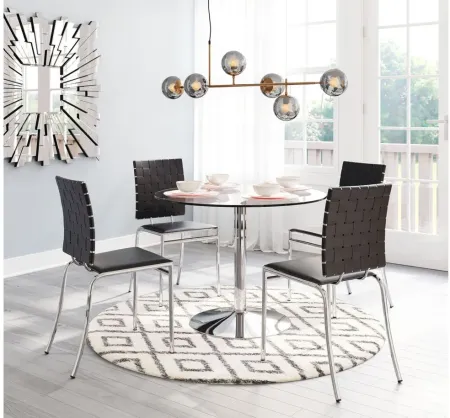 Criss Cross Dining Chair (Set of 4) in Black, Silver by Zuo Modern