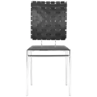 Criss Cross Dining Chair (Set of 4) in Black, Silver by Zuo Modern