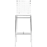 Criss Cross Bar Chair (Set of 2) in White, Silver by Zuo Modern