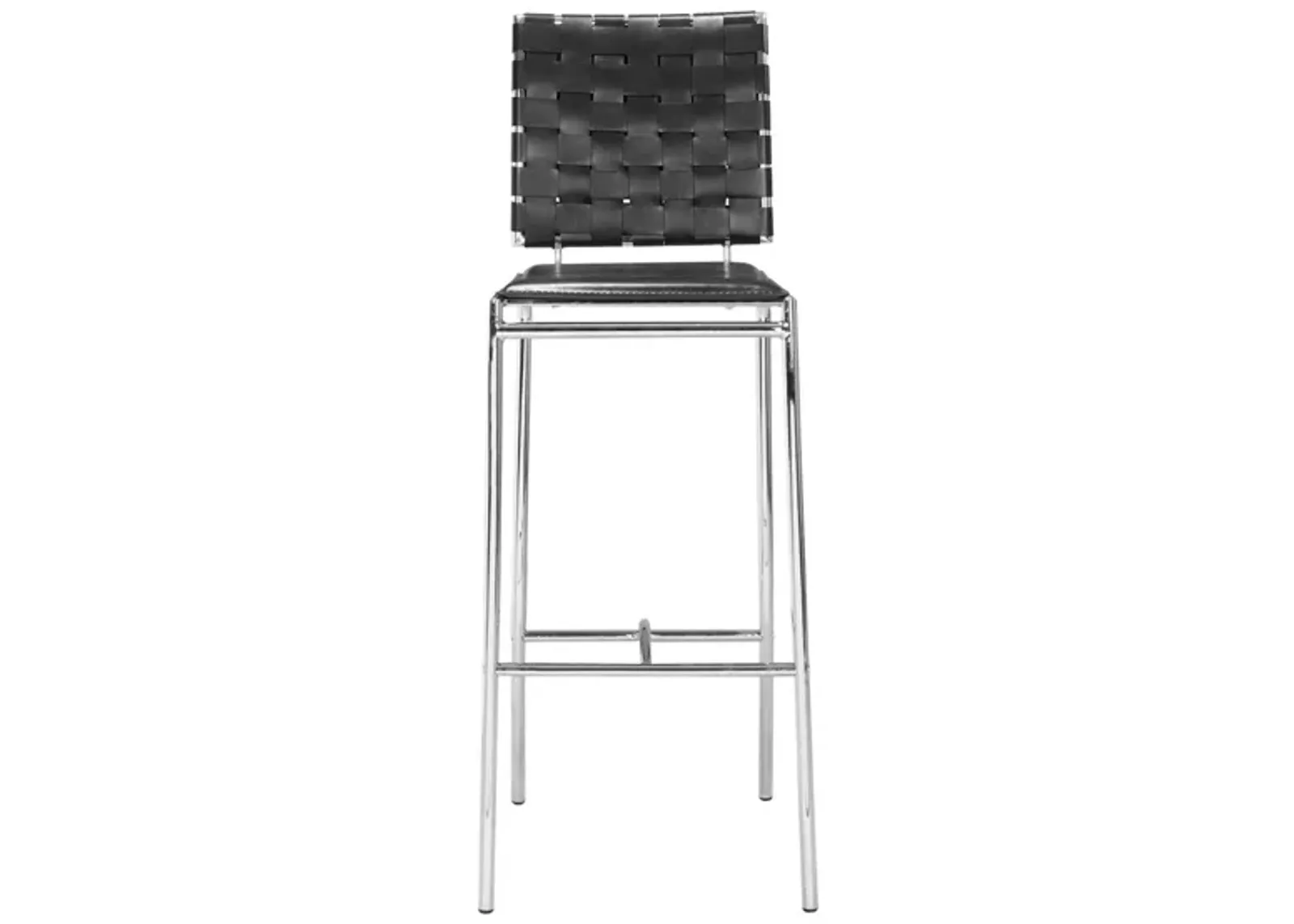 Criss Cross Bar Chair (Set of 2) in Black, Silver by Zuo Modern