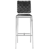 Criss Cross Bar Chair (Set of 2) in Black, Silver by Zuo Modern