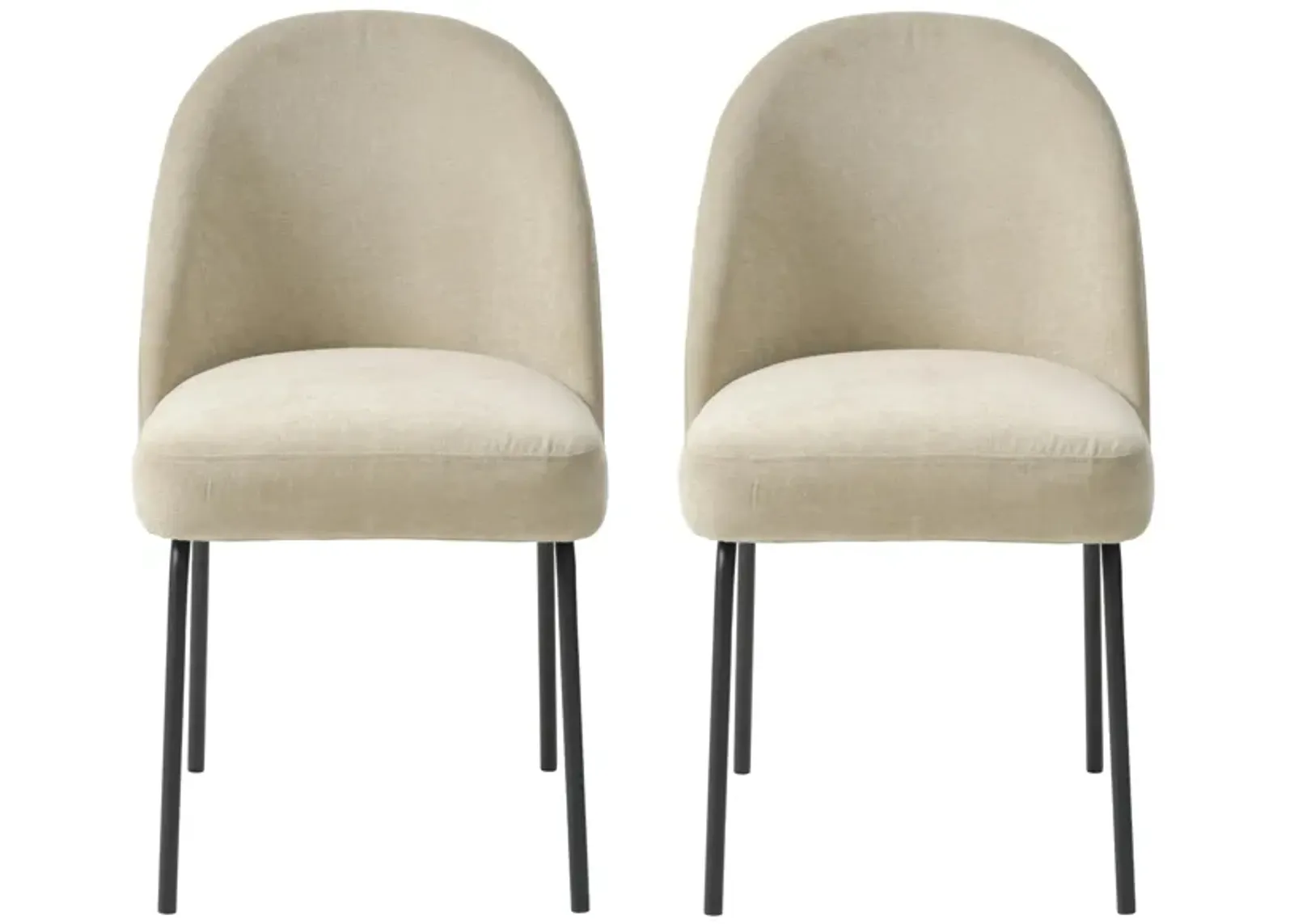 Creston Dining Chairs- Set of 2 in Sand;Black by Unique Furniture