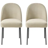 Creston Dining Chairs- Set of 2 in Sand;Black by Unique Furniture