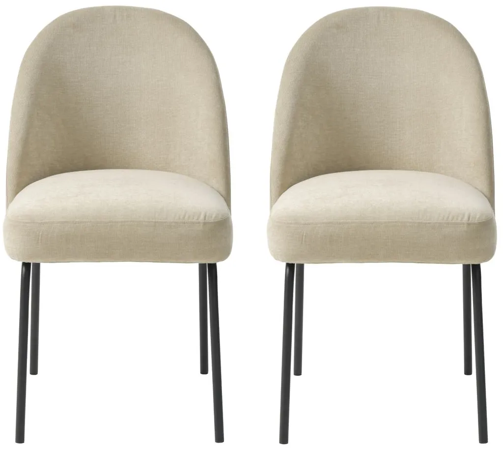 Creston Dining Chairs- Set of 2 in Sand;Black by Unique Furniture