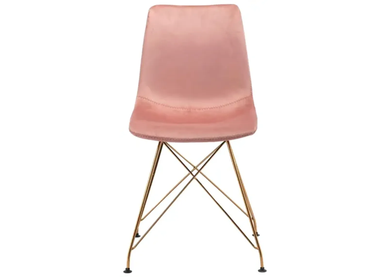 Parker Dining Chair (Set of 4) in Pink, Gold by Zuo Modern