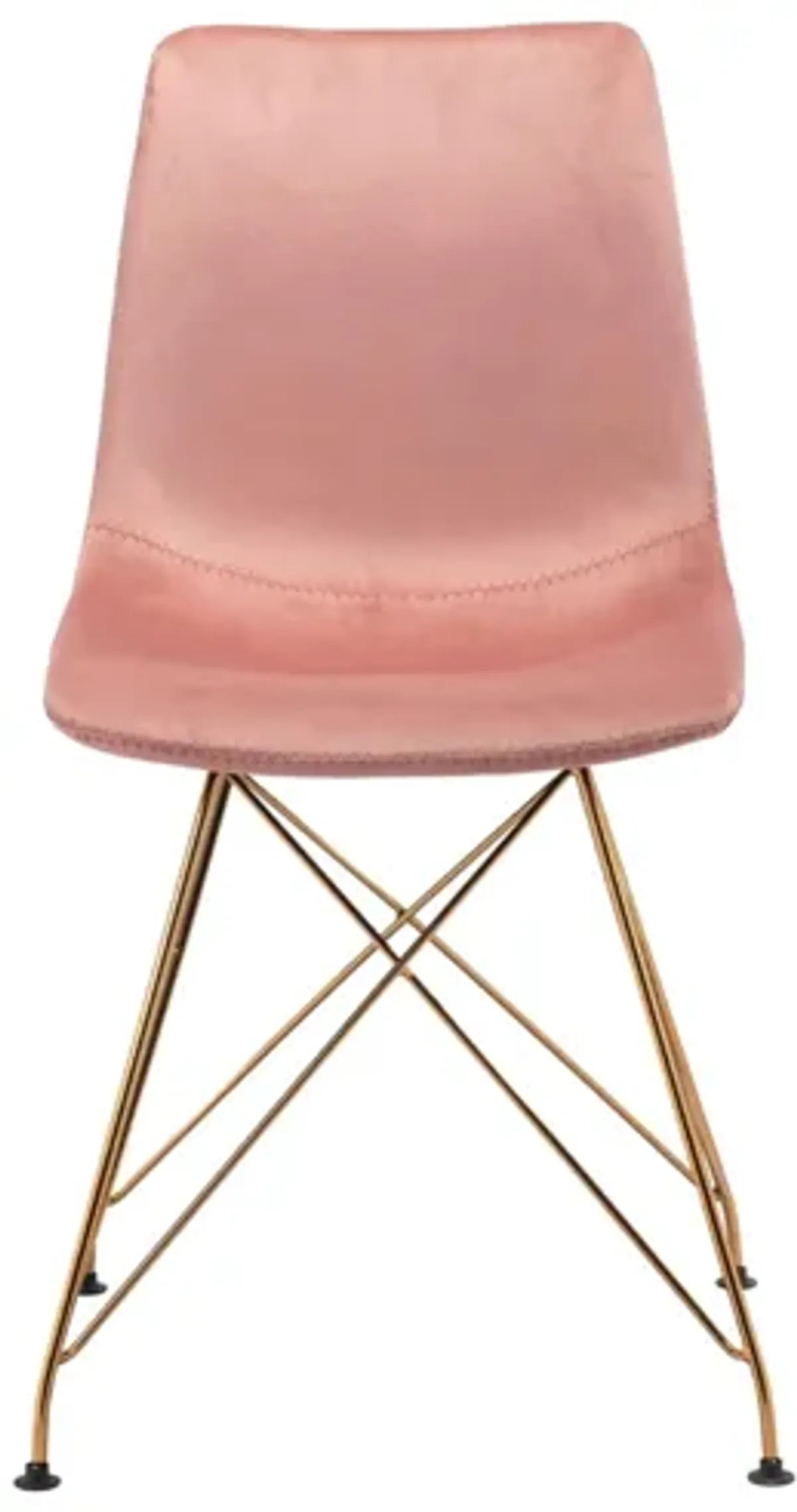 Parker Dining Chair (Set of 4) in Pink, Gold by Zuo Modern