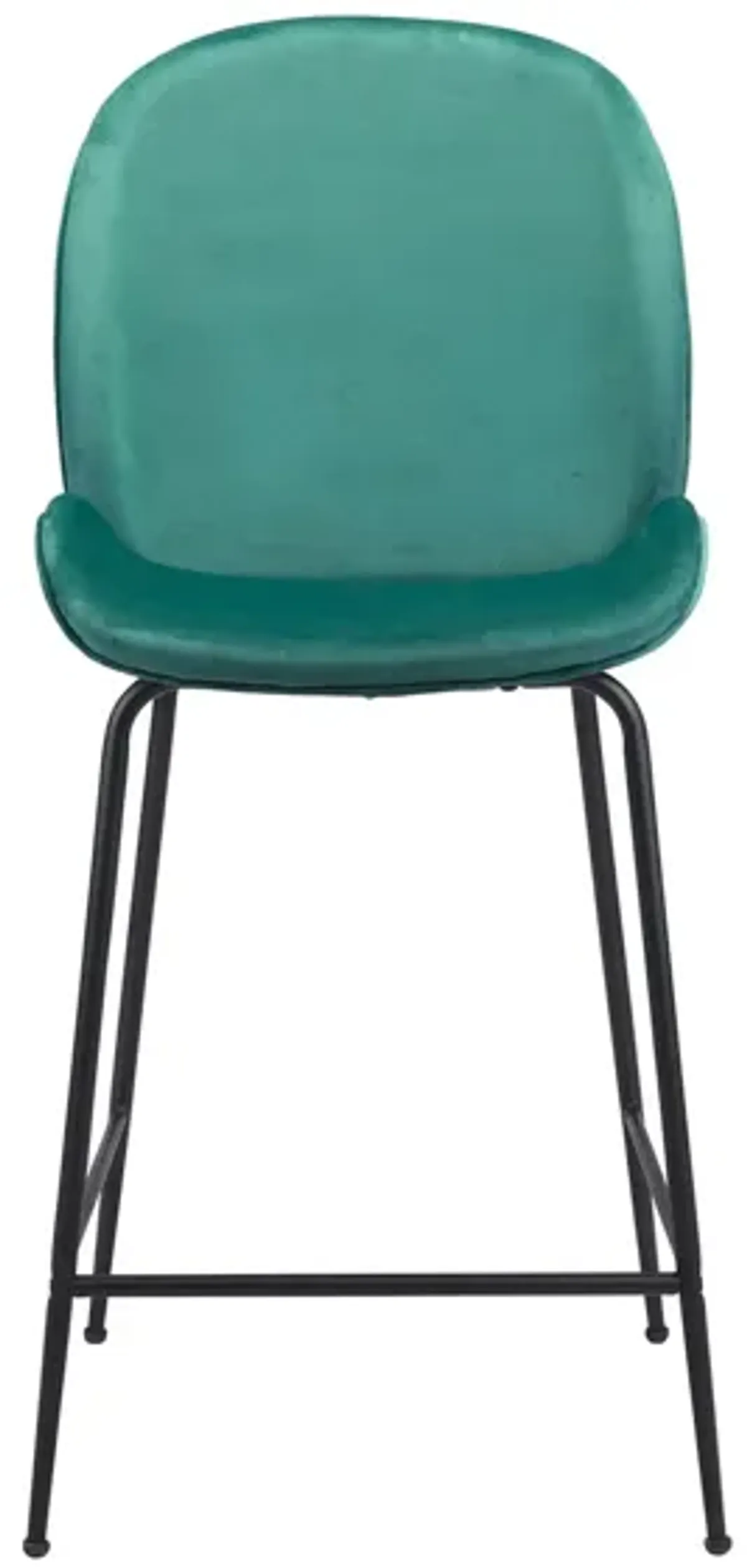 Miles Counter-Height Stool in Green, Black by Zuo Modern