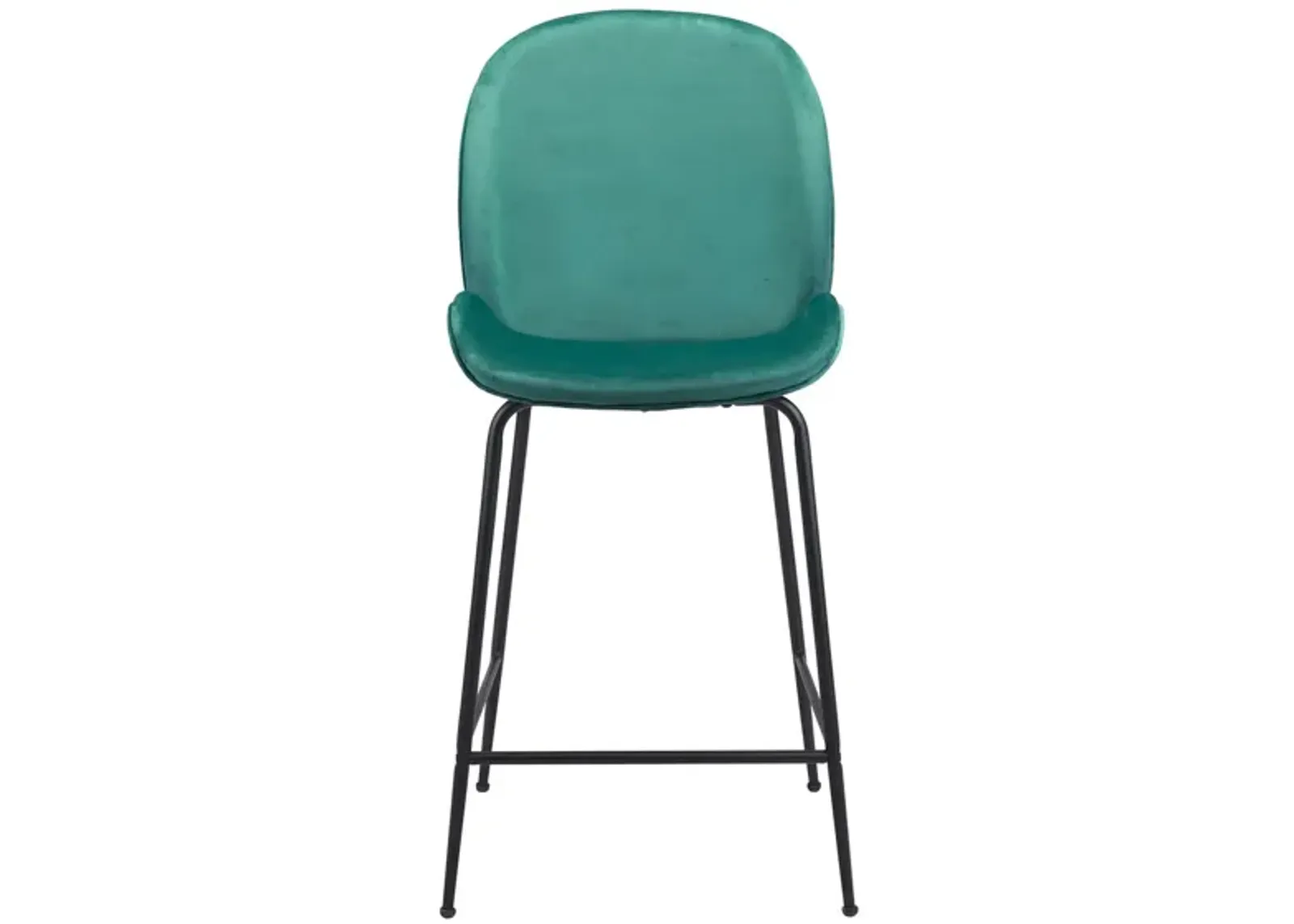 Miles Counter-Height Stool in Green, Black by Zuo Modern