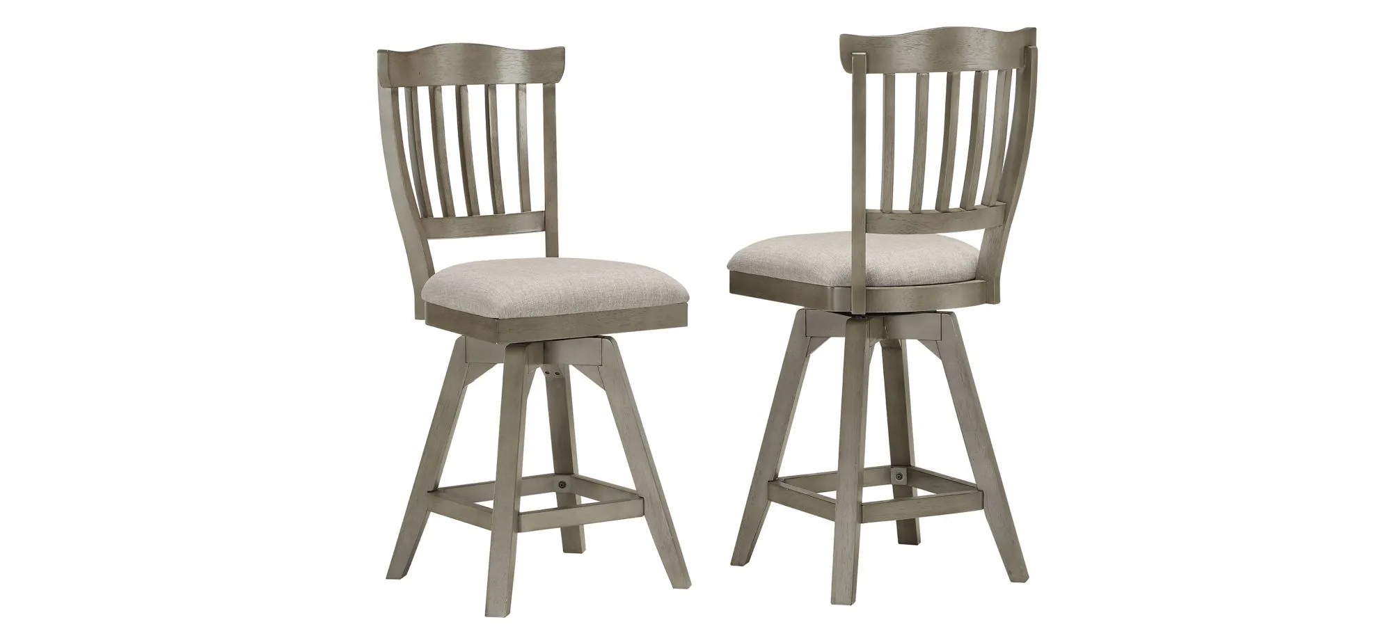 Pine Crest Tulip Counter Stool - Set of 2 in Burnished Gray by ECI