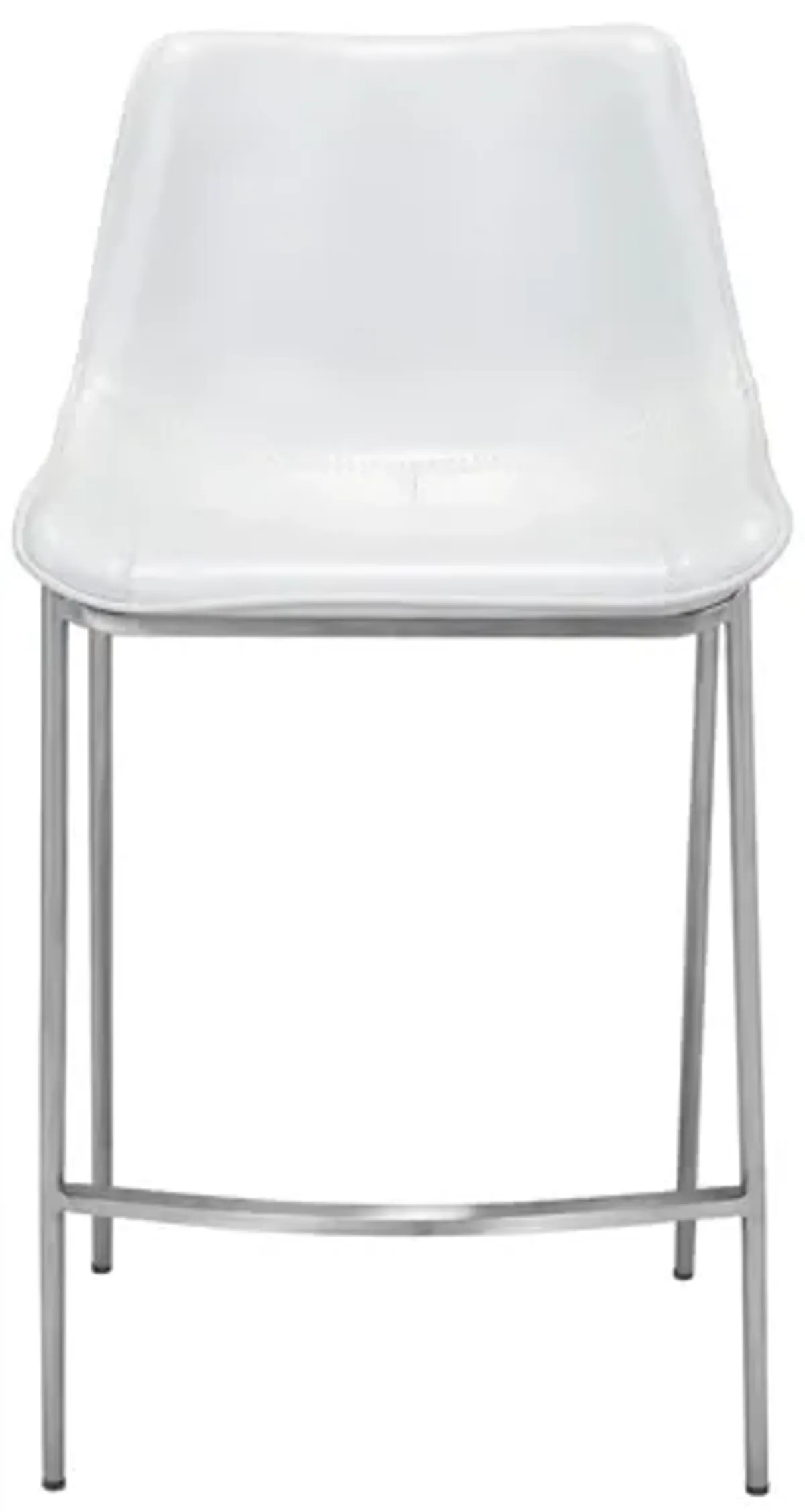 Magnus Counter-Height Stool: Set of 2 in White, Silver by Zuo Modern