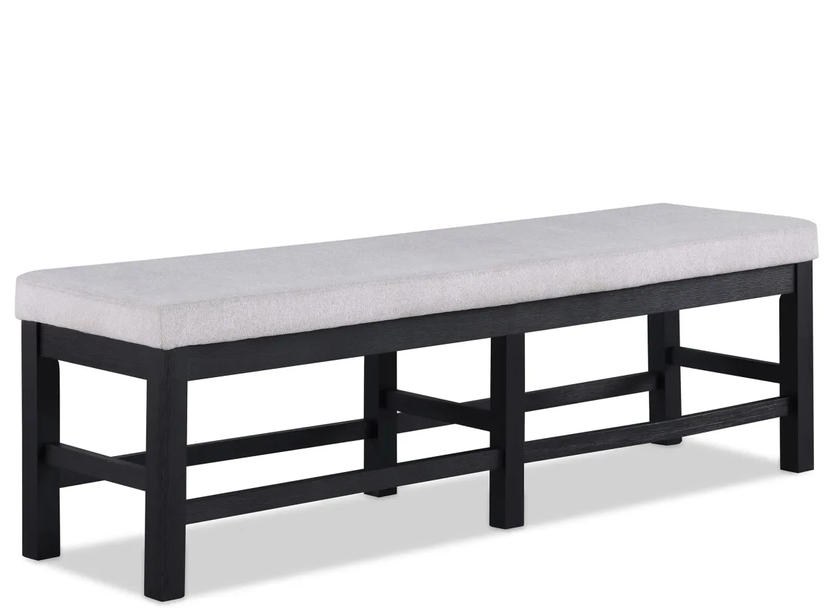 Pelham Bench in Charcoal Black by Crown Mark