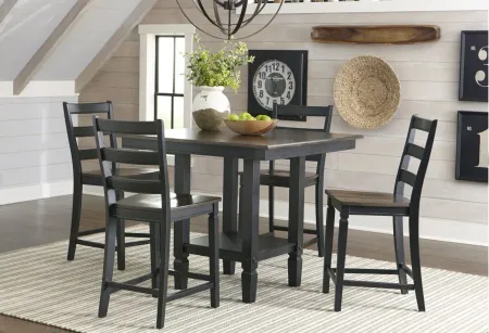 Glennwood Bar Chair in Rubbed Black/Charcoal by Intercon