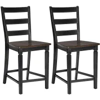Glennwood Bar Chair in Rubbed Black/Charcoal by Intercon