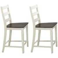 Glennwood Bar Chair in Rubbed White/Charcoal by Intercon
