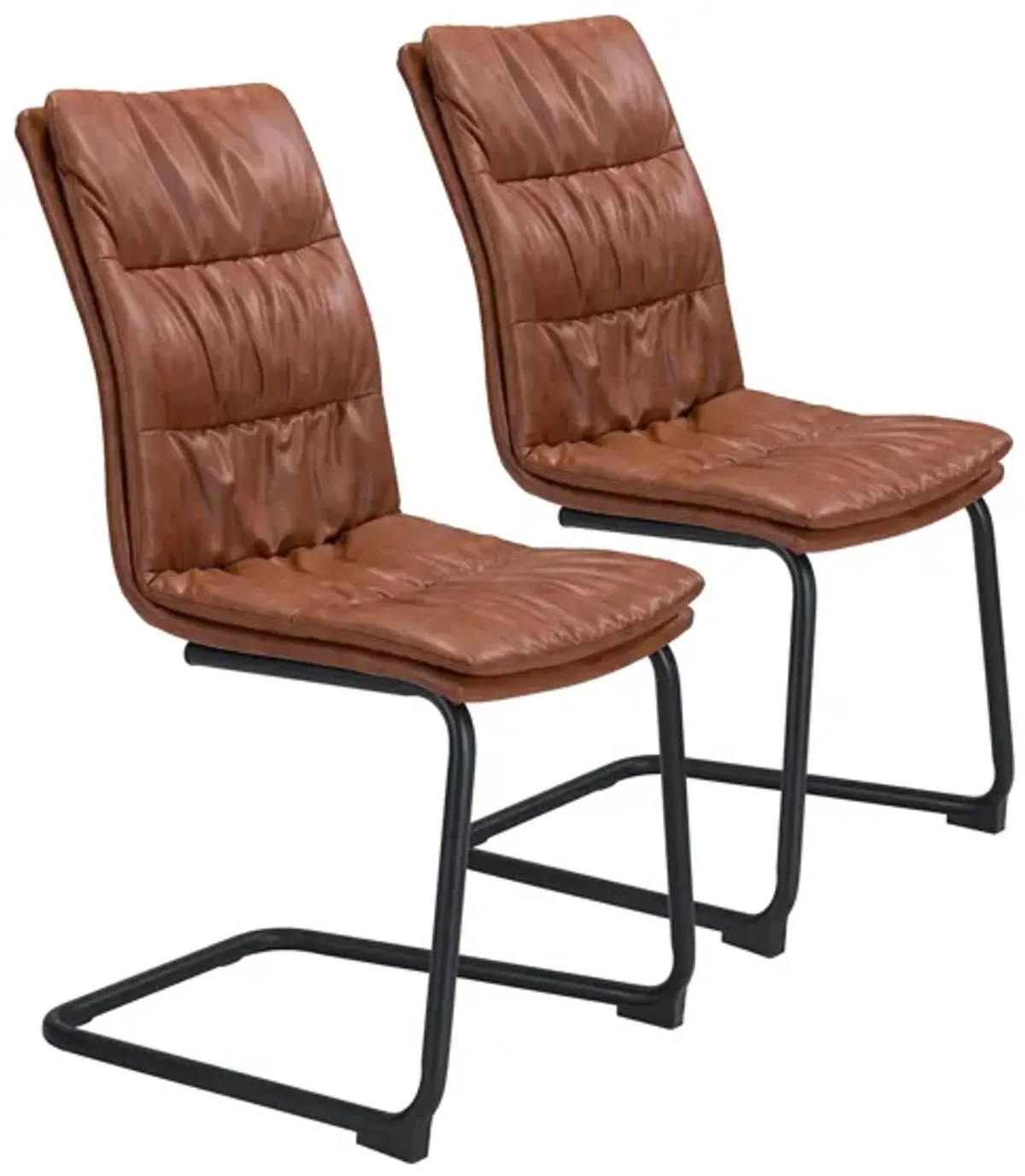 Sharon Dining Chair: Set of 2 in Vintage Brown, Black by Zuo Modern