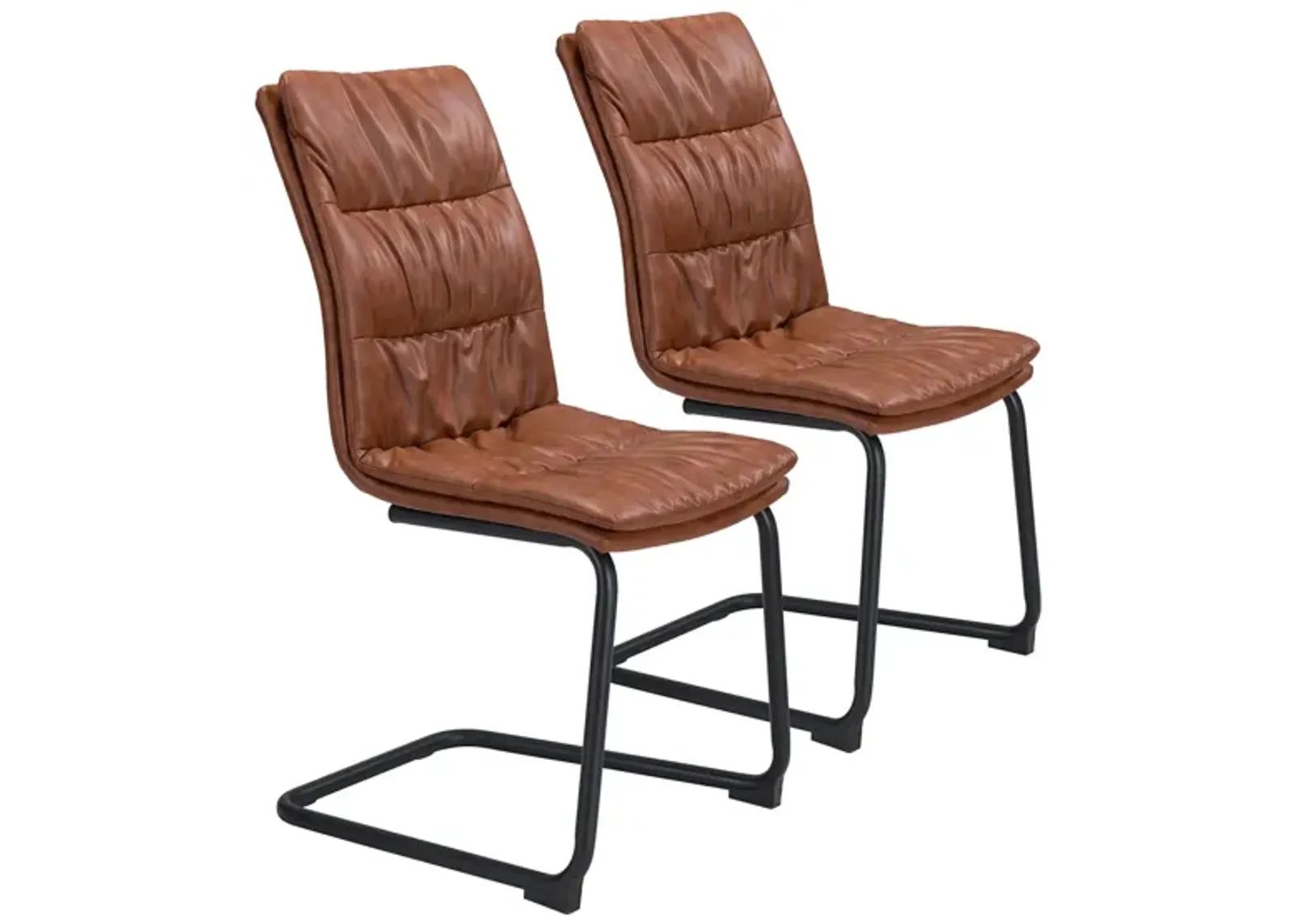 Sharon Dining Chair: Set of 2 in Vintage Brown, Black by Zuo Modern