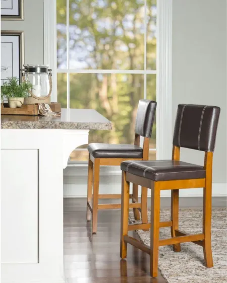 Milano Counter Stool in Brown by Linon Home Decor