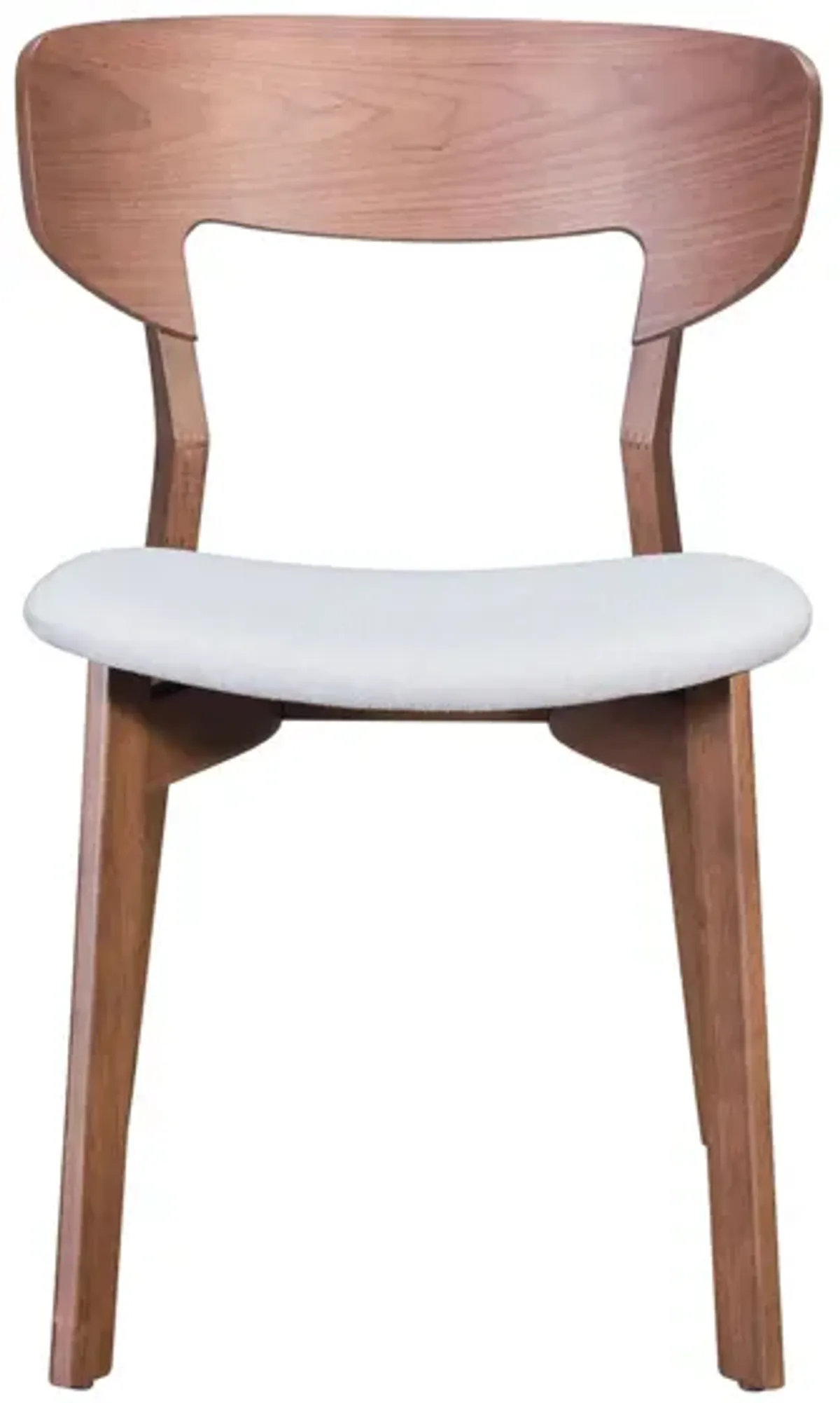 Russell Dining Chair (Set of 2) in Walnut, Light Gray by Zuo Modern