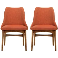 Azalea Dining Side Chairs - Set of 2 in Orange by Armen Living