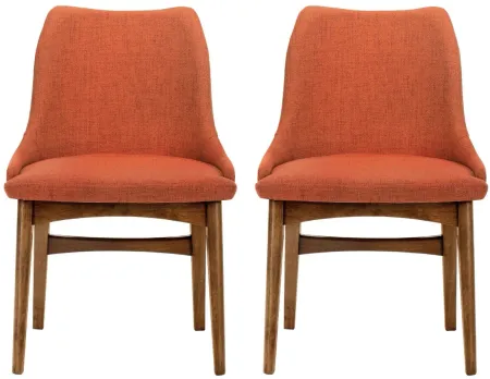 Azalea Dining Side Chairs - Set of 2 in Orange by Armen Living