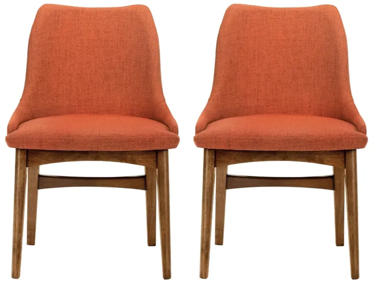 Azalea Dining Side Chairs - Set of 2 in Orange by Armen Living