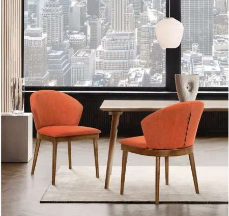 Juno Dining Side Chairs - Set of 2 in Orange by Armen Living