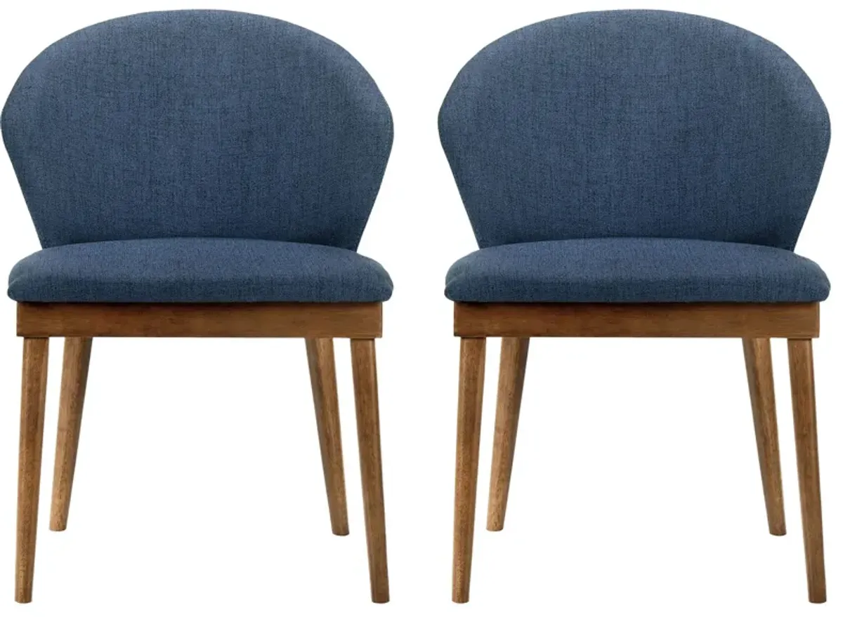 Juno Dining Side Chairs - Set of 2 in Blue by Armen Living