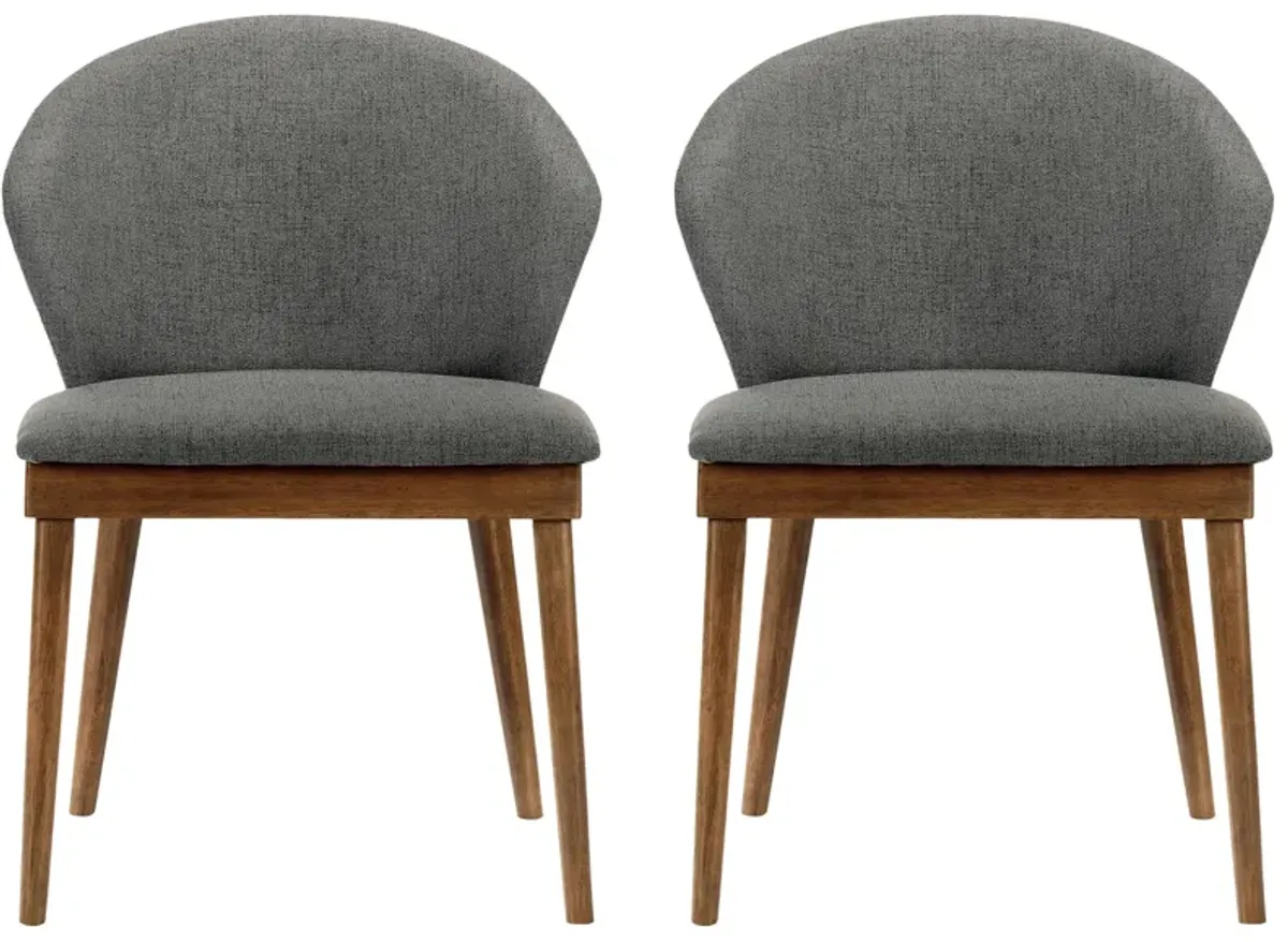 Juno Dining Side Chairs - Set of 2 in Charcoal by Armen Living