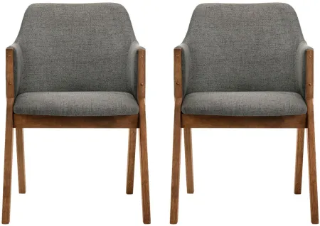 Renzo Dining Side Chairs - Set of 2 in Charcoal by Armen Living