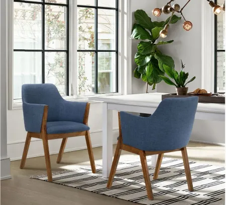 Renzo Dining Side Chairs - Set of 2 in Blue by Armen Living