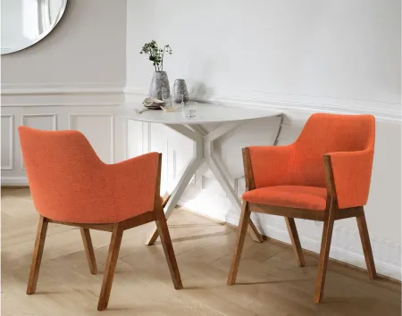 Renzo Dining Side Chairs - Set of 2 in Orange by Armen Living