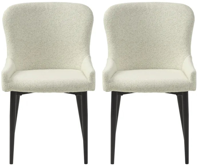 Ontario Dining Chairs- Set of 2 in Cream Boucle by Unique Furniture