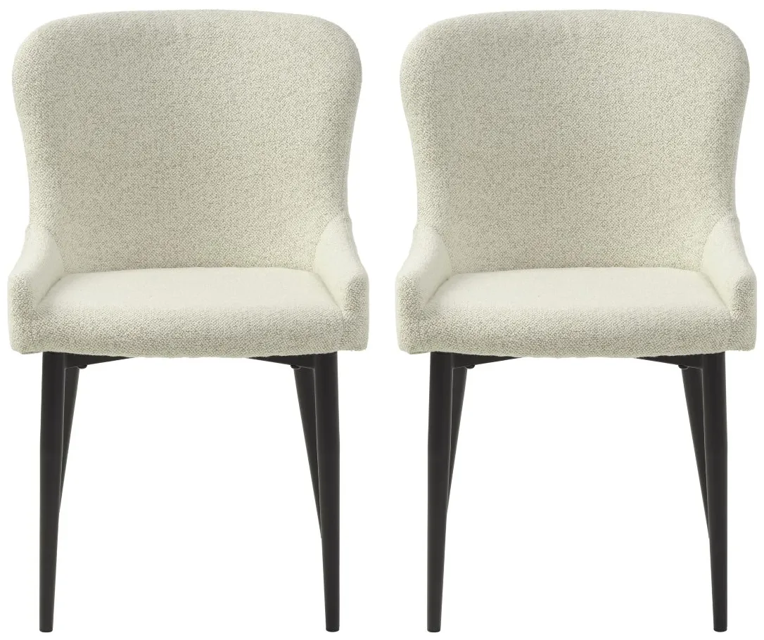 Ontario Dining Chairs- Set of 2 in Cream Boucle by Unique Furniture