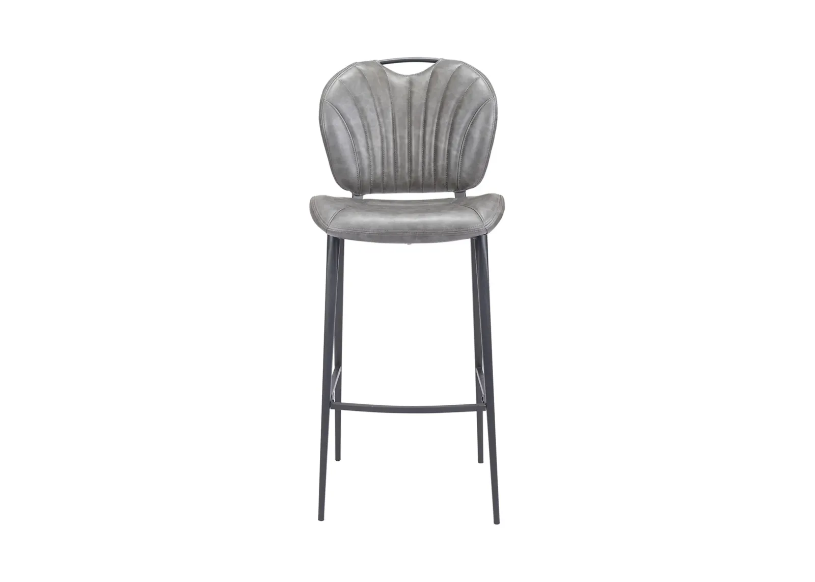 Terrence Bar Stool in Vintage Gray, Matte Black by Zuo Modern