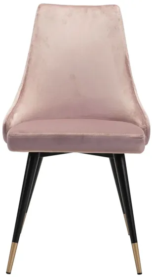 Piccolo Dining Chair (Set of 2) in Pink, Black & Gold by Zuo Modern